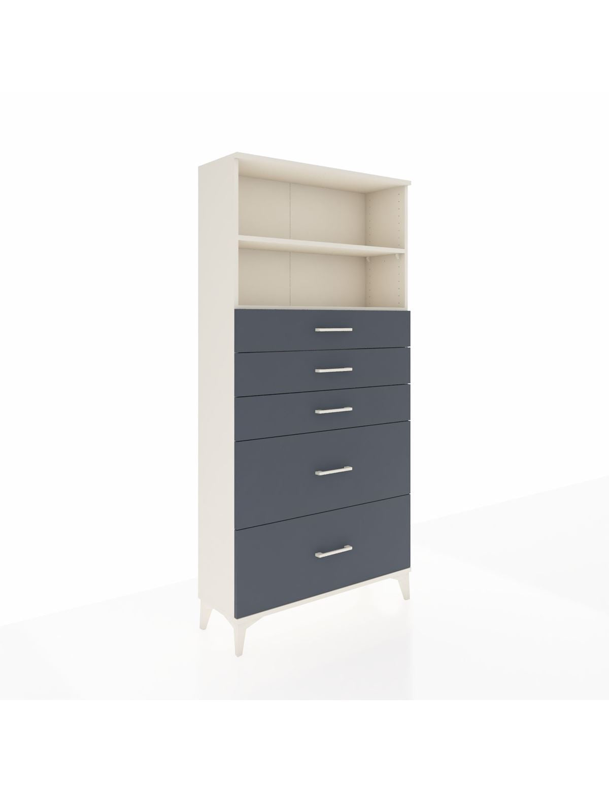 Arges Dolap 2 Raflı 5 Çekmeceli 88x30x182 Aytaşı-Antrasit