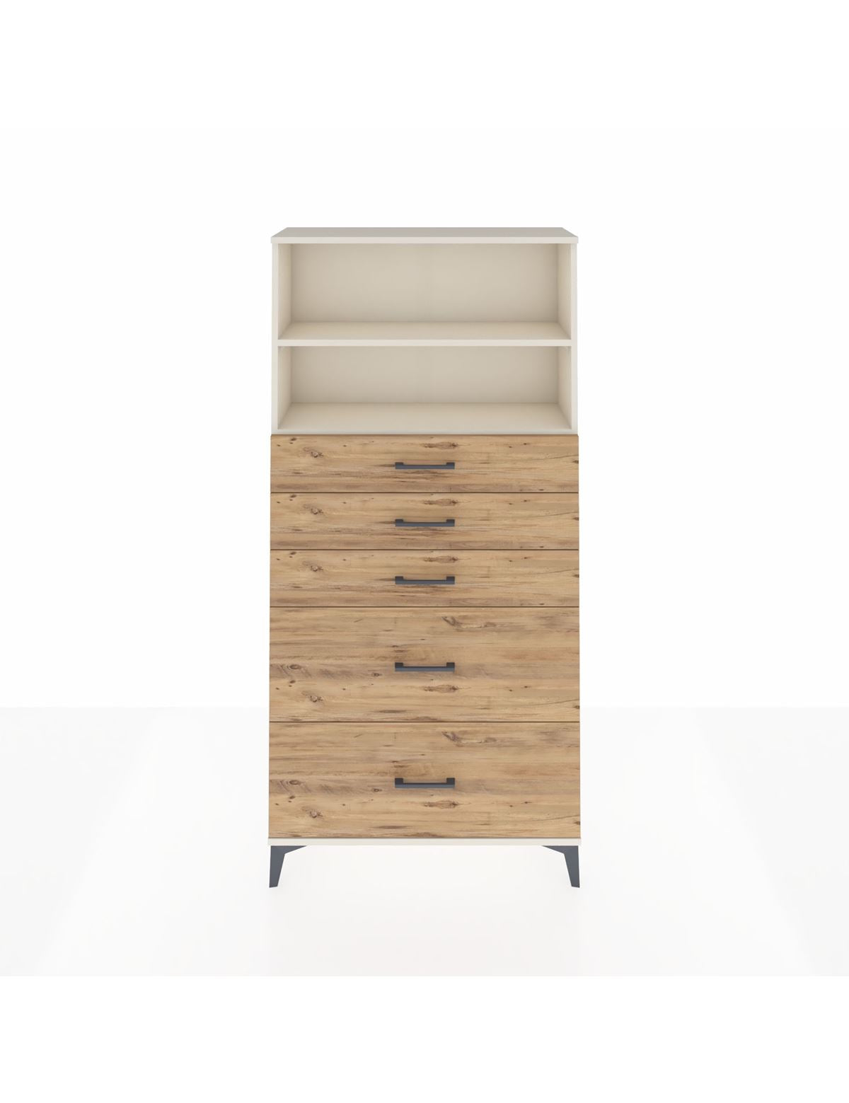 Arges Dolap 2 Raflı 5 Çekmeceli 88x30x182 Aytaşı-Çam