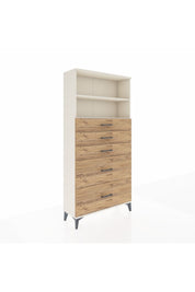 Arges Dolap 2 Raflı 5 Çekmeceli 88x30x182 Aytaşı-Çam