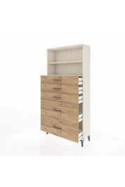 Arges Dolap 2 Raflı 5 Çekmeceli 88x30x182 Aytaşı-Çam