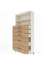 Arges Dolap 2 Raflı 5 Çekmeceli 88x30x182 Aytaşı-Çam