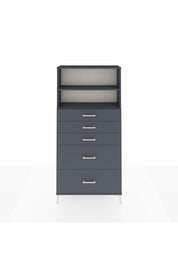 Arges Dolap 2 Raflı 5 Çekmeceli 88x30x182 Antrasit-Antrasit