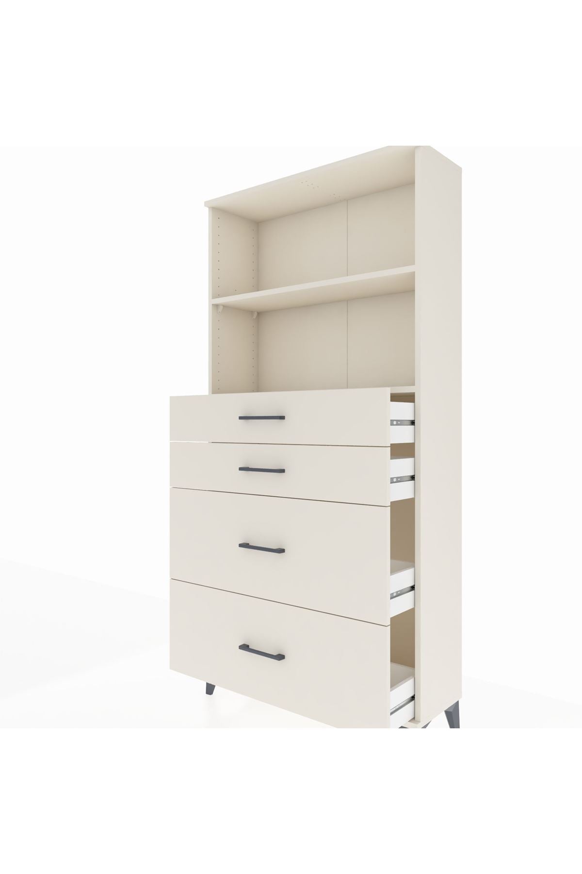 Arges Dolap 2 Raflı 4 Çekmeceli 88x30x182 Aytaşı-Aytaşı