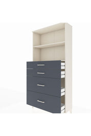 Arges Dolap 2 Raflı 4 Çekmeceli 88x30x182 Aytaşı-Antrasit