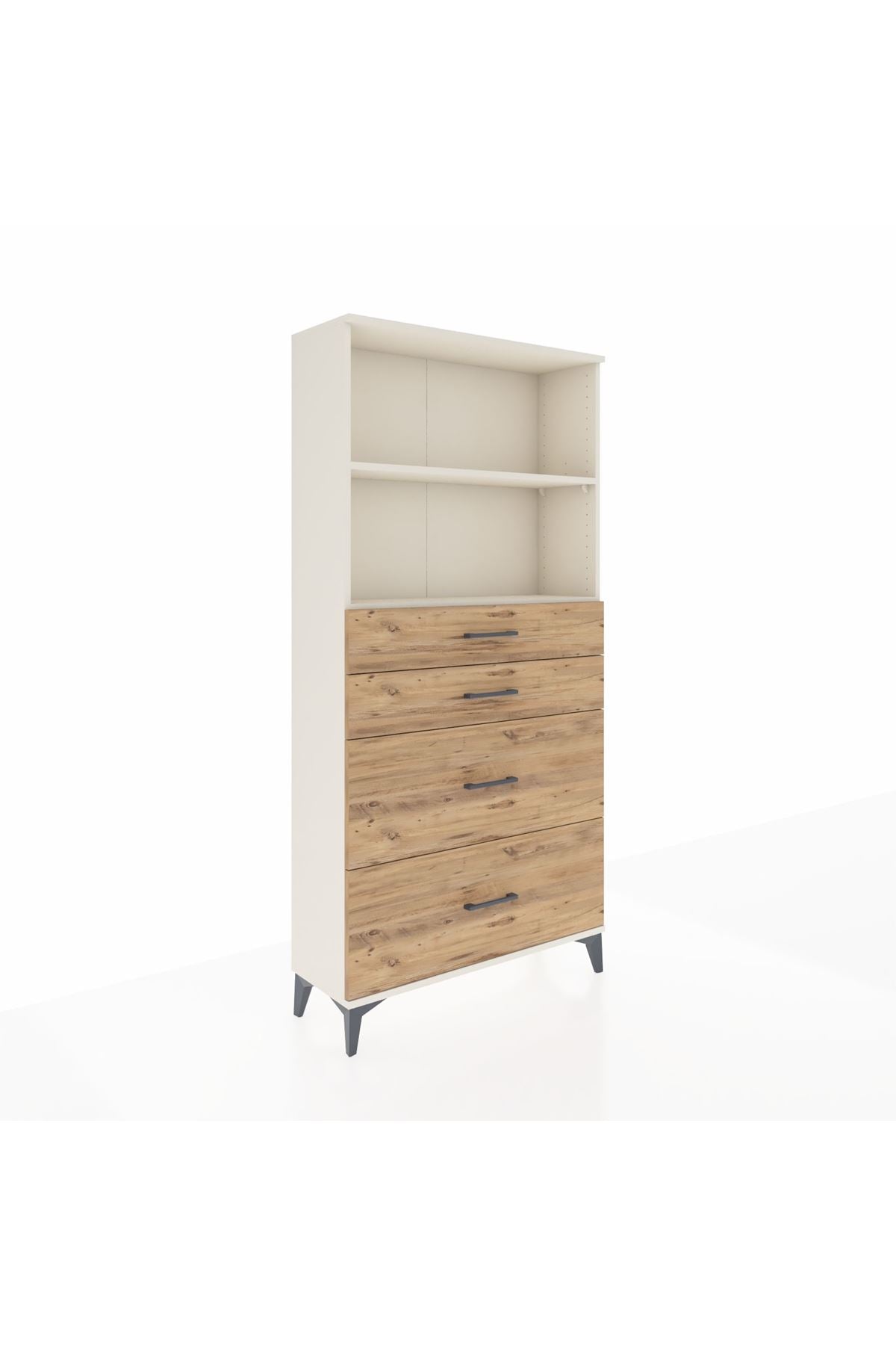 Arges Dolap 2 Raflı 4 Çekmeceli 88x30x182 Aytaşı-Çam