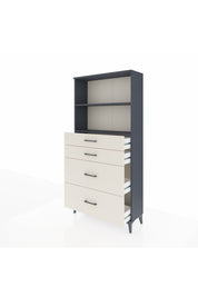 Arges Dolap 2 Raflı 4 Çekmeceli 88x30x182 Antrasit-Aytaşı