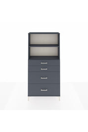 Arges Dolap 2 Raflı 4 Çekmeceli 88x30x182 Antrasit-Antrasit