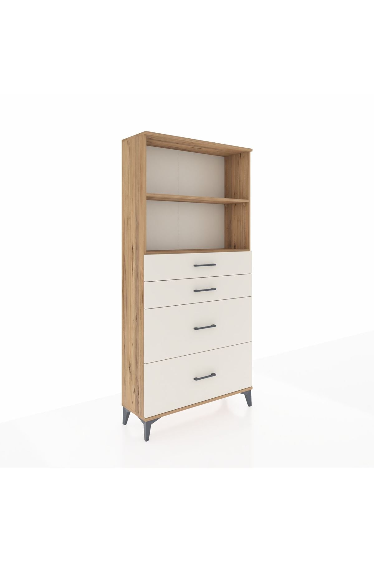 Arges Dolap 2 Raflı 4 Çekmeceli 88x30x182 Çam-Aytaşı