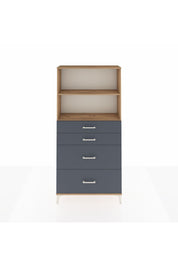 Arges Dolap 2 Raflı 4 Çekmeceli 88x30x182 Çam-Antrasit