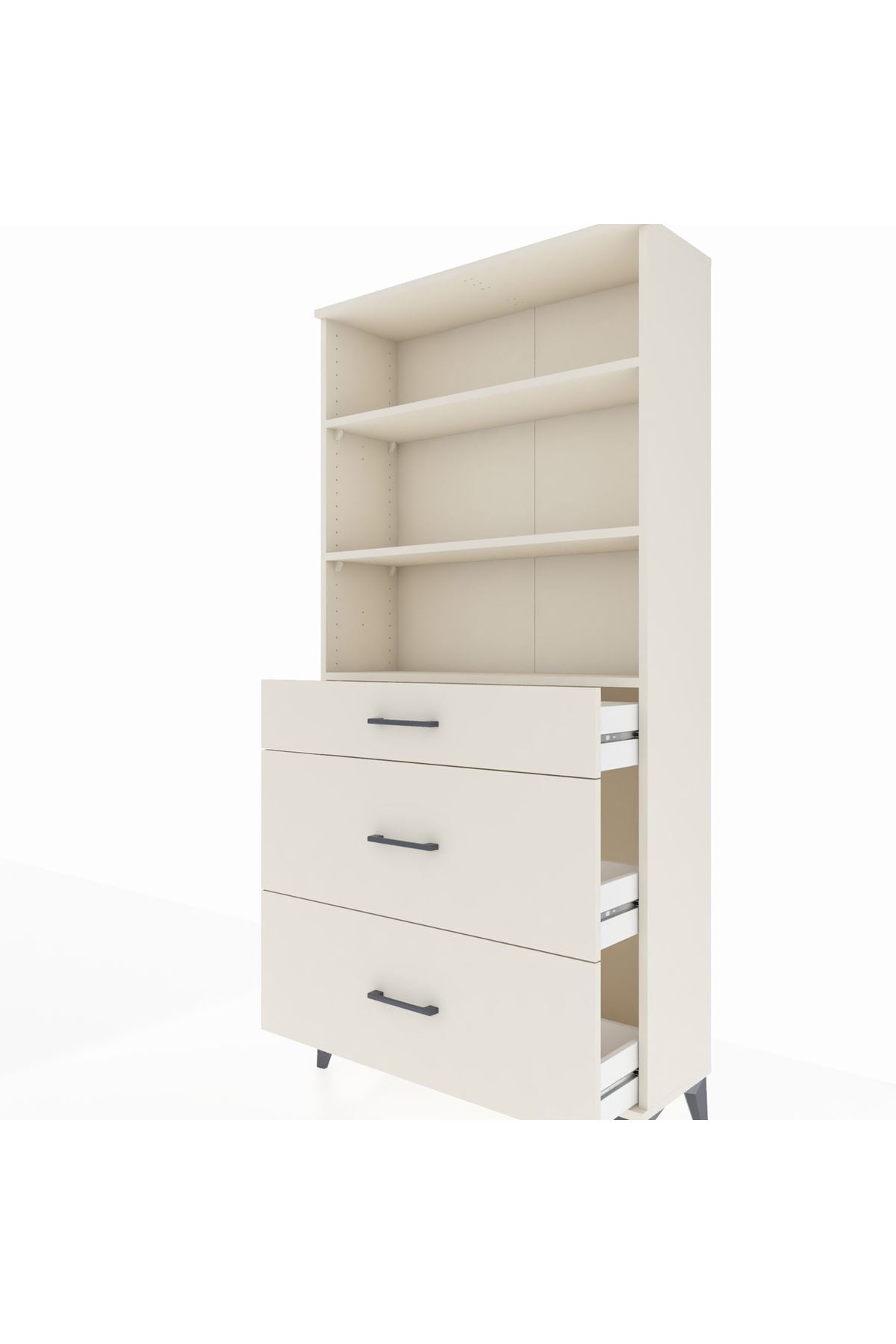 Arges Dolap 3 Raflı 3 Çekmeceli 88x30x182 Aytaşı-Aytaşı