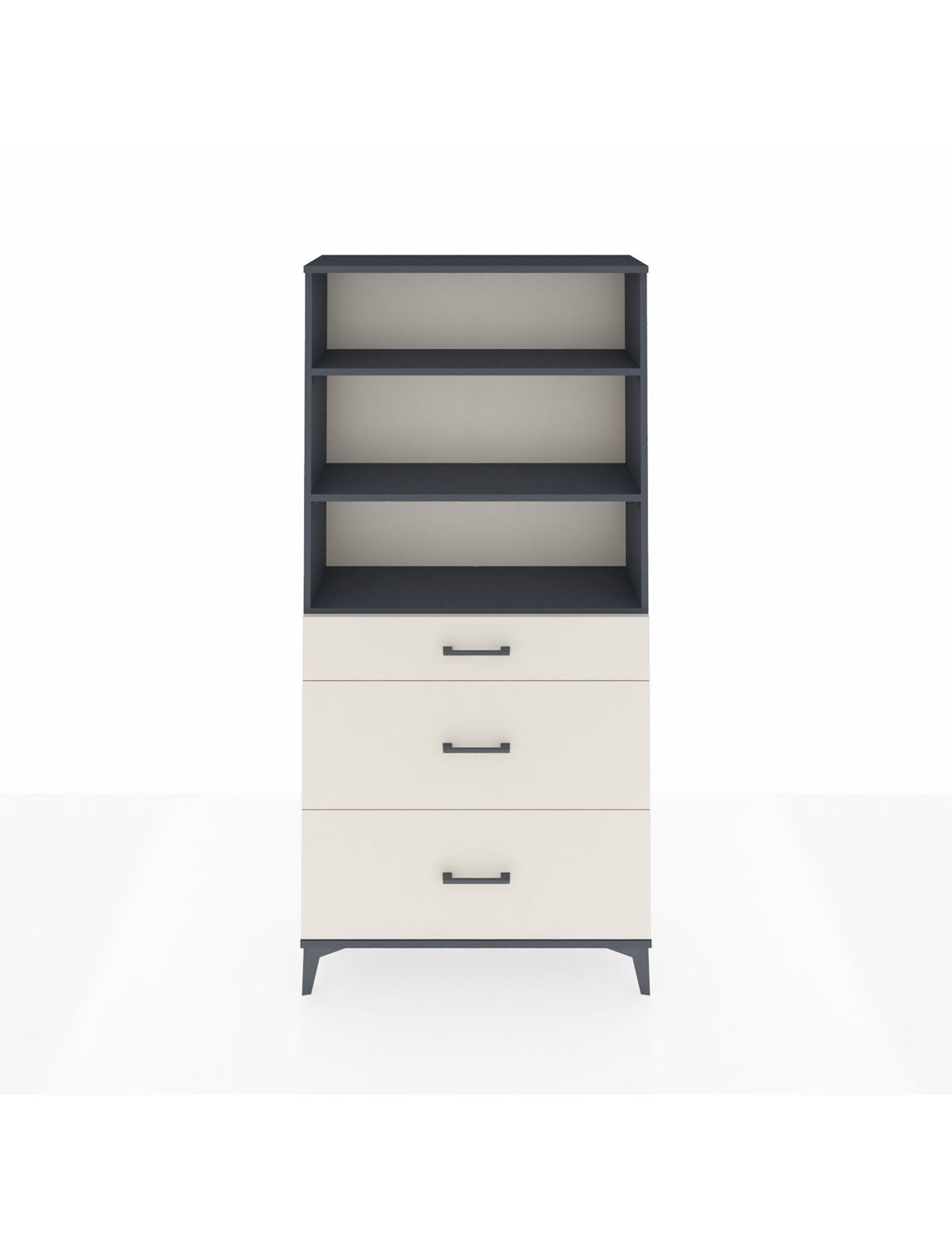 Arges Dolap 3 Raflı 3 Çekmeceli 88x30x182 Antrasit-Aytaşı