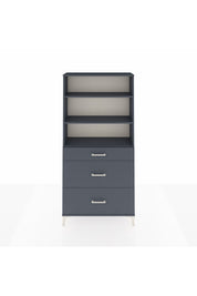 Arges Dolap 3 Raflı 3 Çekmeceli 88x30x182 Antrasit-Antrasit