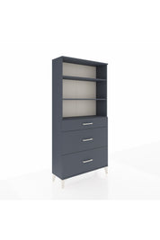 Arges Dolap 3 Raflı 3 Çekmeceli 88x30x182 Antrasit-Antrasit