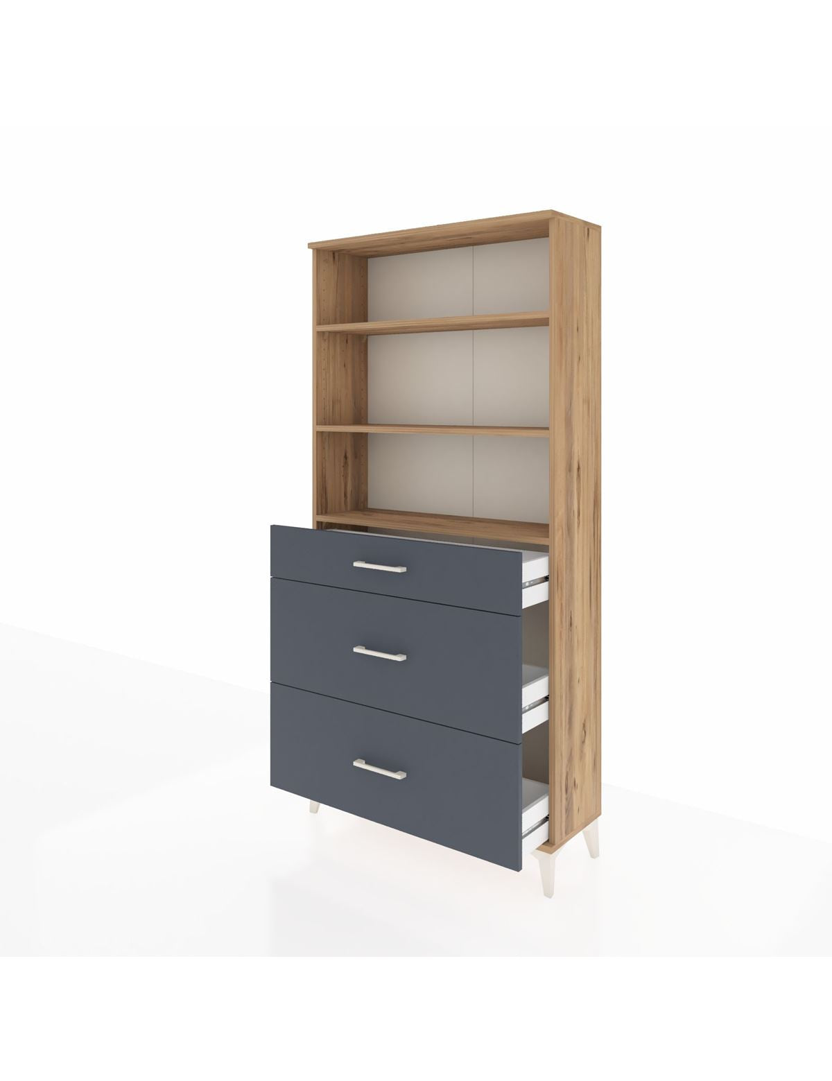 Arges Dolap 3 Raflı 3 Çekmeceli 88x30x182 - S24M048V8A