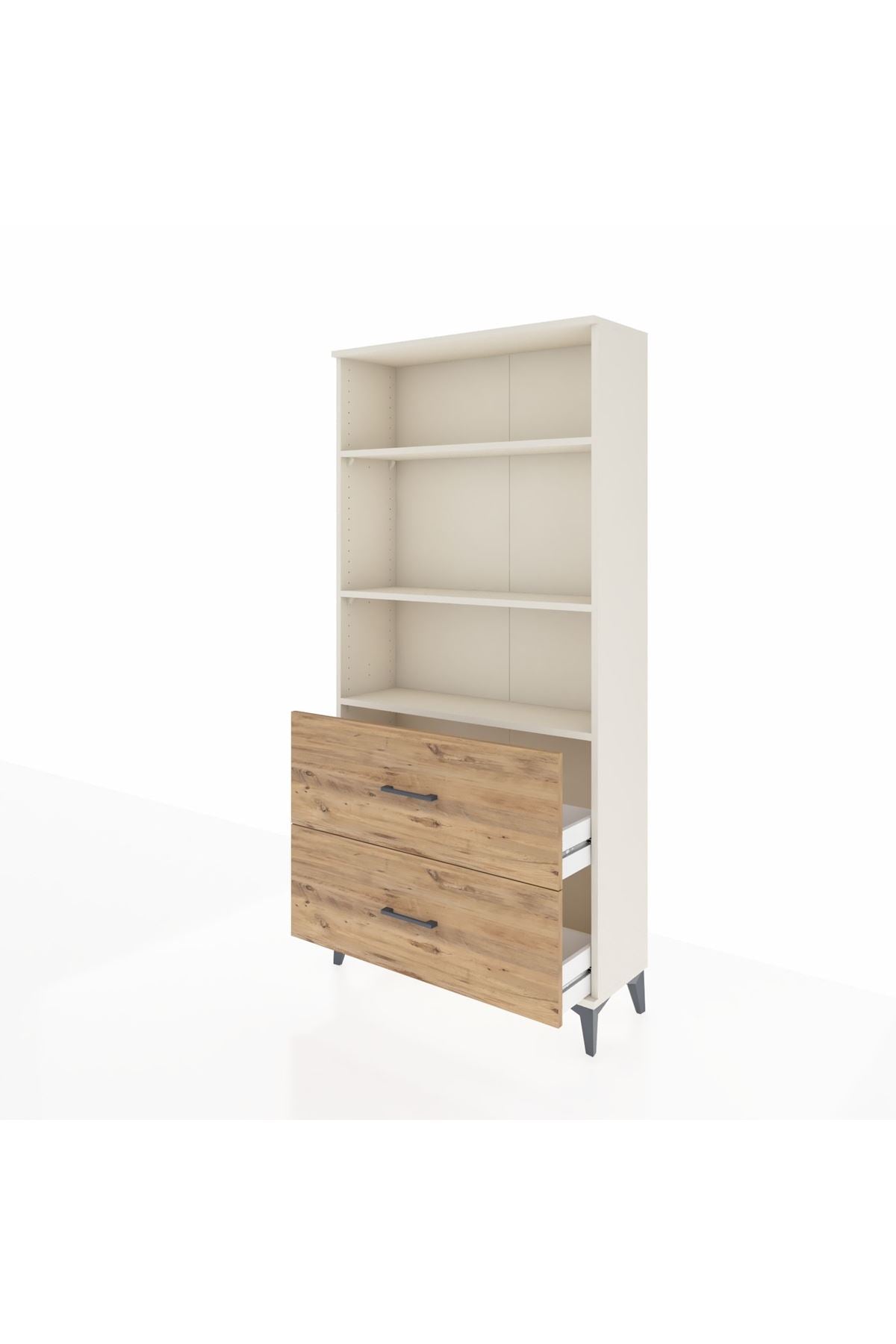 Arges Dolap 3 Raflı 2 Çekmeceli 88x30x182 Aytaşı-Çam