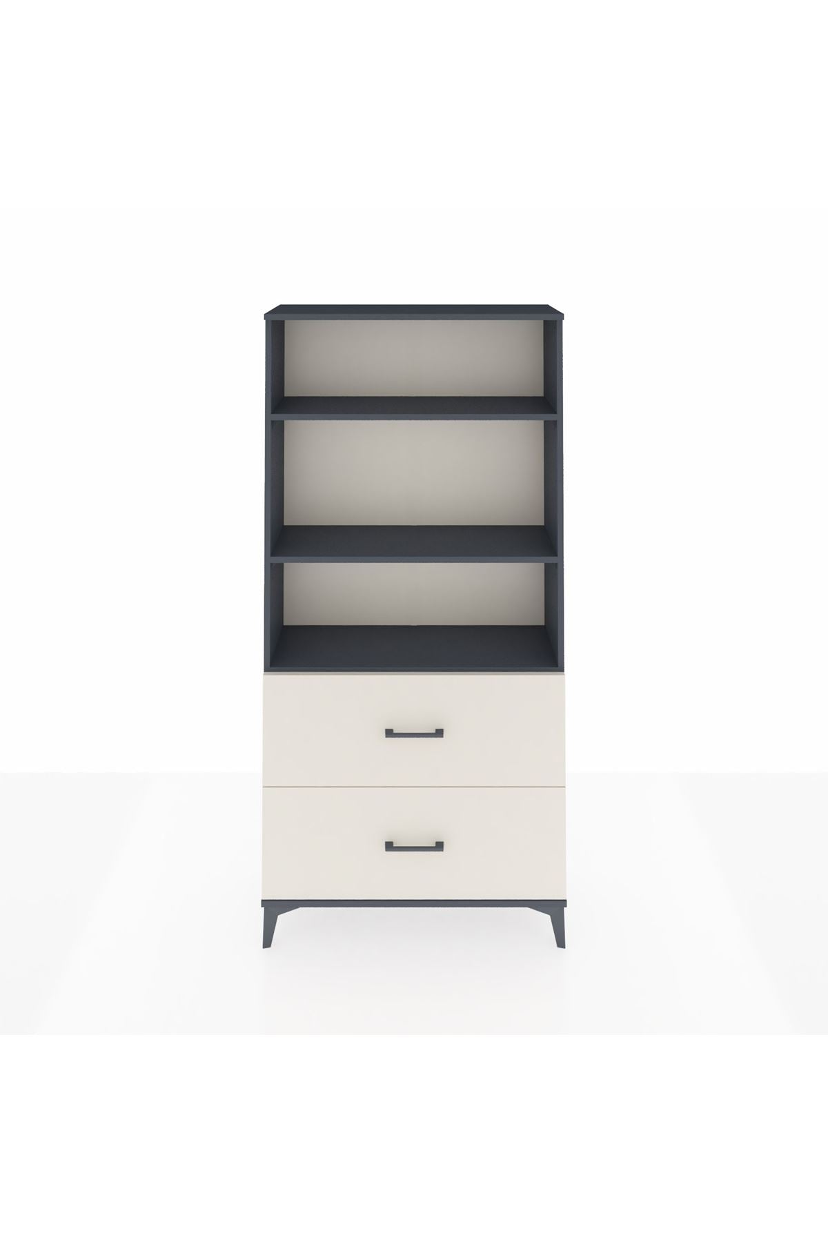 Arges Dolap 3 Raflı 2 Çekmeceli 88x30x182 Antrasit-Aytaşı