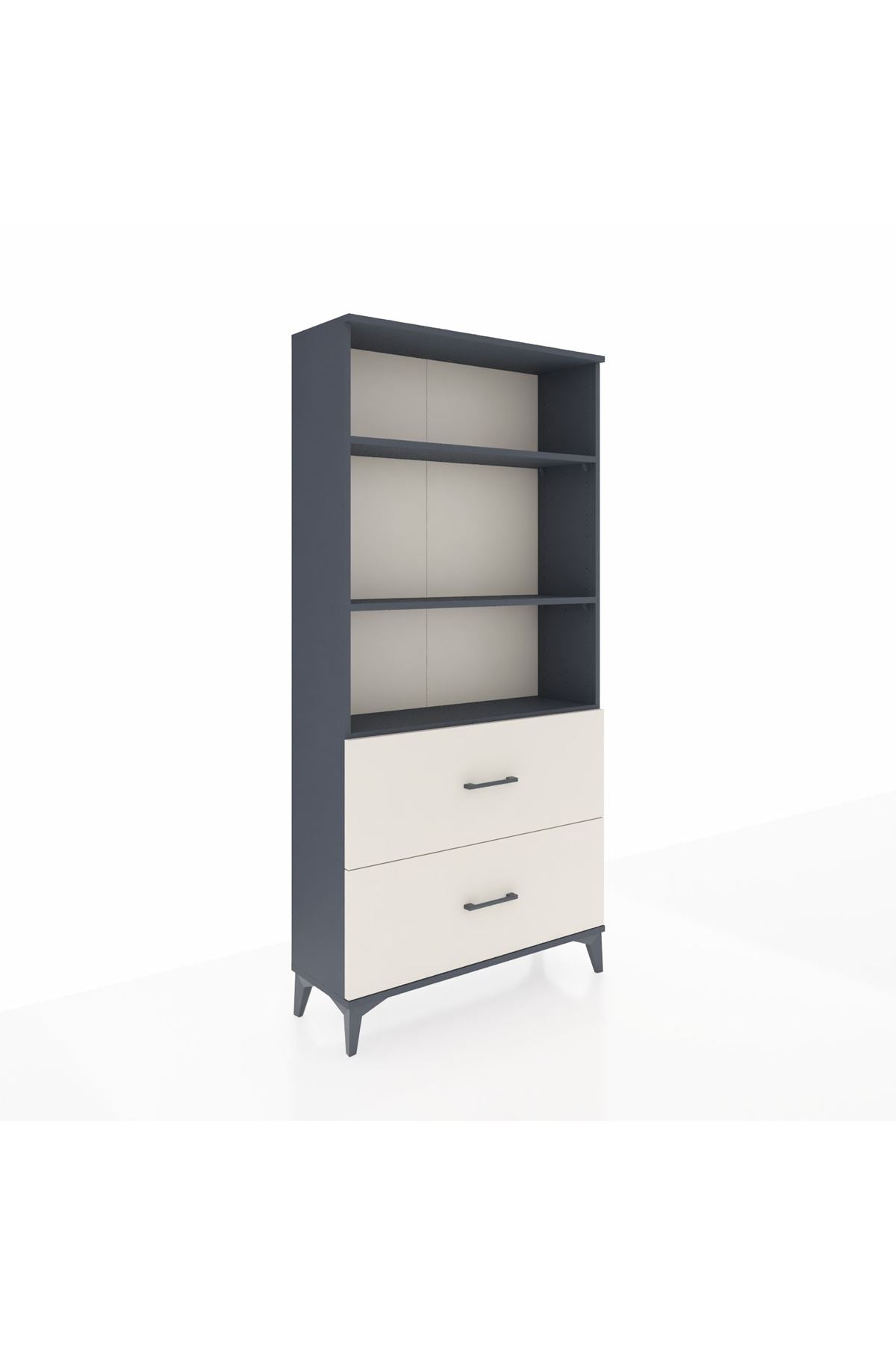 Arges Dolap 3 Raflı 2 Çekmeceli 88x30x182 Antrasit-Aytaşı