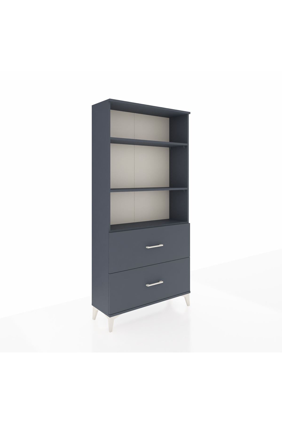 Arges Dolap 3 Raflı 2 Çekmeceli 88x30x182 Antrasit-Antrasit