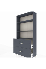 Arges Dolap 3 Raflı 2 Çekmeceli 88x30x182 Antrasit-Antrasit