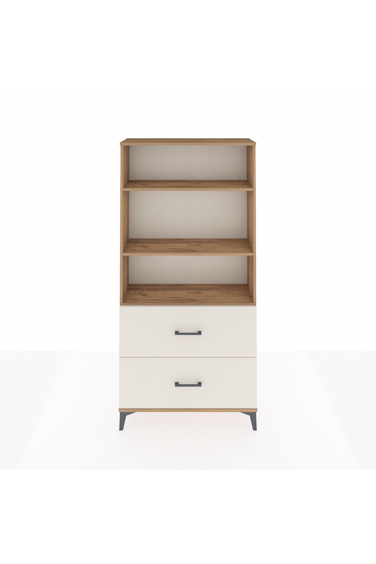 Arges Dolap 3 Raflı 2 Çekmeceli 88x30x182 Çam-Aytaşı