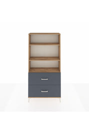 Arges Dolap 3 Raflı 2 Çekmeceli 88x30x182 Çam-Antrasit