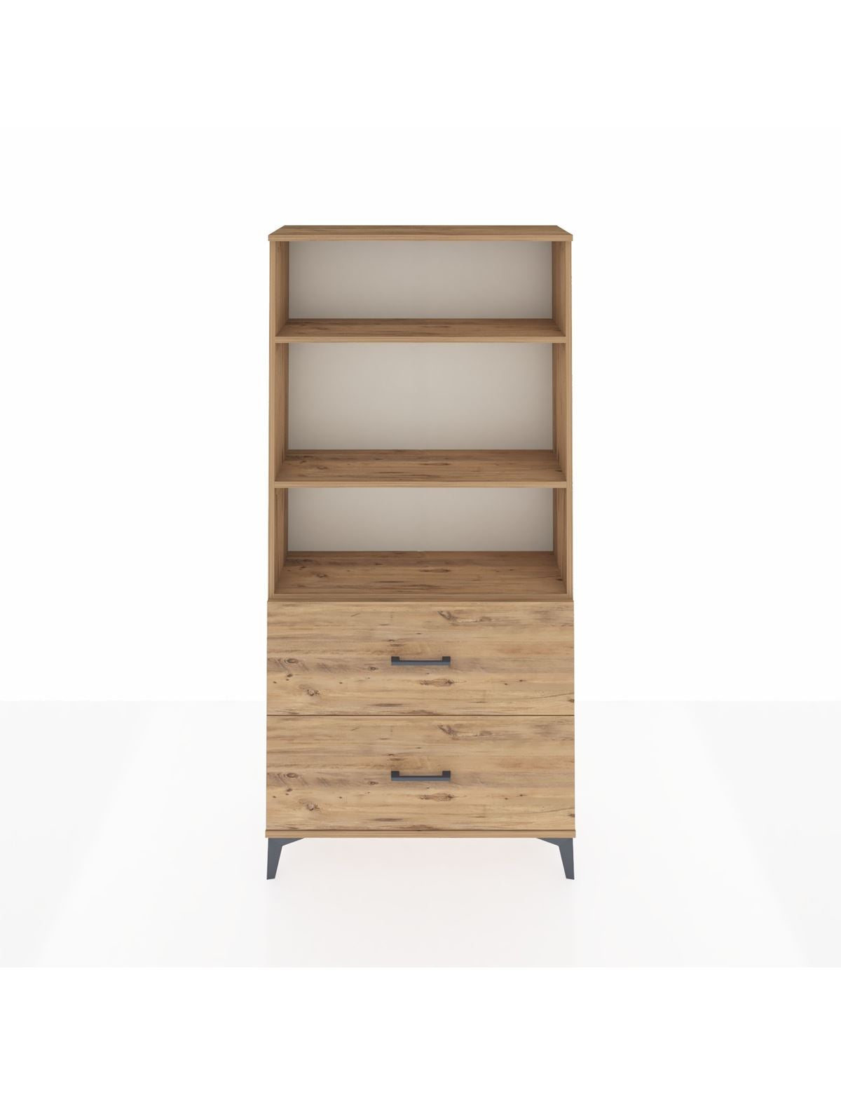 Arges Dolap 3 Raflı 2 Çekmeceli 88x30x182 Çam-Çam