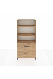 Arges Dolap 3 Raflı 2 Çekmeceli 88x30x182 Çam-Çam