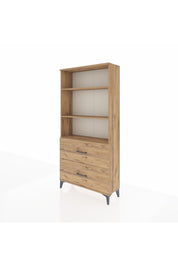 Arges Dolap 3 Raflı 2 Çekmeceli 88x30x182 Çam-Çam