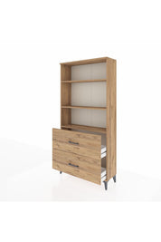 Arges Dolap 3 Raflı 2 Çekmeceli 88x30x182 Çam-Çam