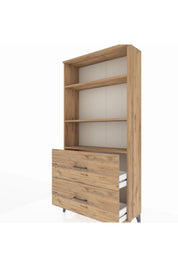 Arges Dolap 3 Raflı 2 Çekmeceli 88x30x182 Çam-Çam