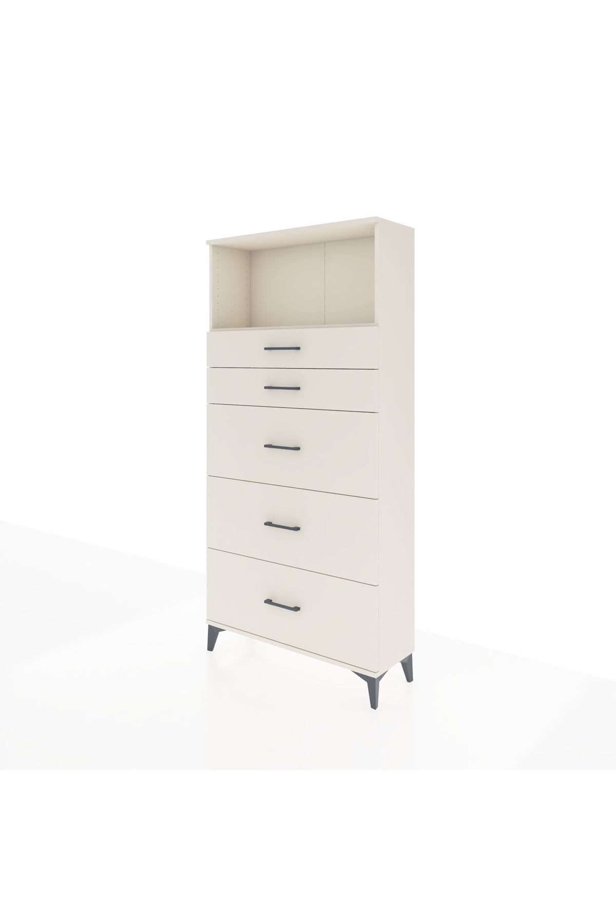 Arges Dolap Tek Raflı 5 Çekmeceli 88x30x182 - S24M050V1A