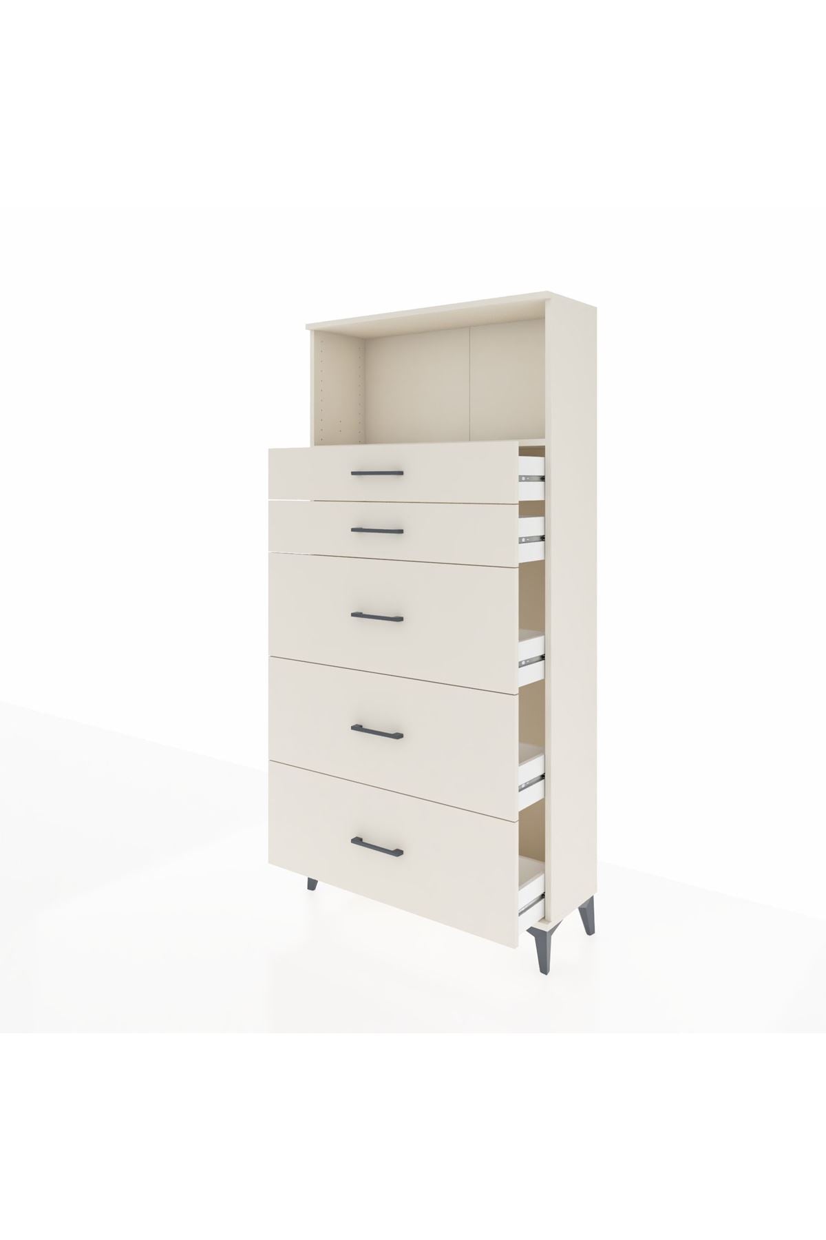 Arges Dolap Tek Raflı 5 Çekmeceli 88x30x182 Aytaşı-Aytaşı