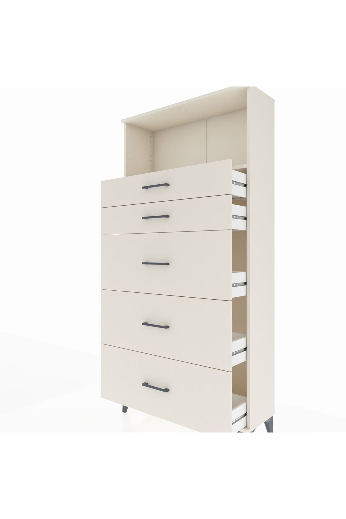 Arges Dolap Tek Raflı 5 Çekmeceli 88x30x182 Aytaşı-Aytaşı