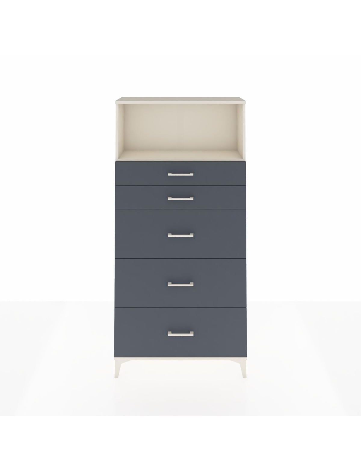 Arges Dolap Tek Raflı 5 Çekmeceli 88x30x182 Aytaşı-Antrasit