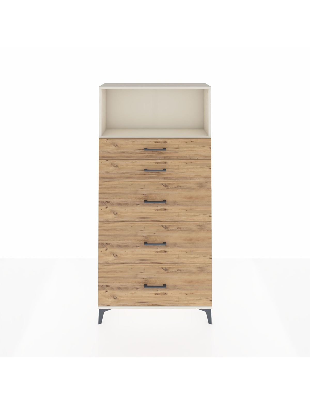 Arges Dolap Tek Raflı 5 Çekmeceli 88x30x182 Aytaşı-Çam