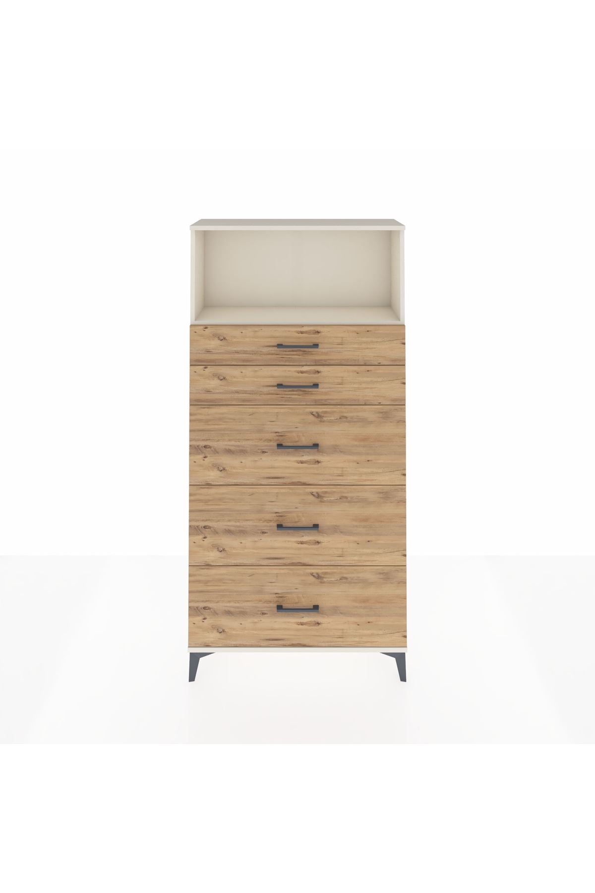 Arges Dolap Tek Raflı 5 Çekmeceli 88x30x182 - S24M050V3A