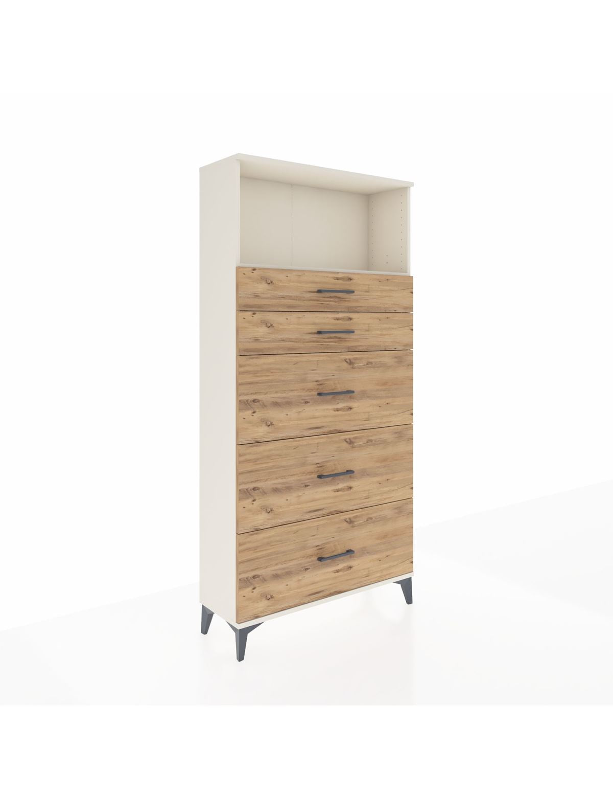 Arges Dolap Tek Raflı 5 Çekmeceli 88x30x182 Aytaşı-Çam