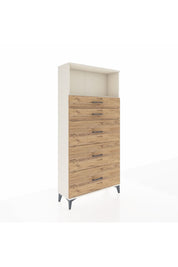 Arges Dolap Tek Raflı 5 Çekmeceli 88x30x182 Aytaşı-Çam