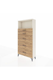 Arges Dolap Tek Raflı 5 Çekmeceli 88x30x182 Aytaşı-Çam