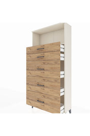 Arges Dolap Tek Raflı 5 Çekmeceli 88x30x182 Aytaşı-Çam