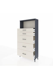 Arges Dolap Tek Raflı 5 Çekmeceli 88x30x182 Antrasit-Aytaşı