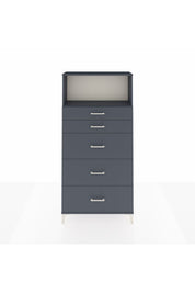 Arges Dolap Tek Raflı 5 Çekmeceli 88x30x182 Antrasit-Antrasit