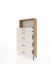 Arges Dolap Tek Raflı 5 Çekmeceli 88x30x182 Çam-Aytaşı