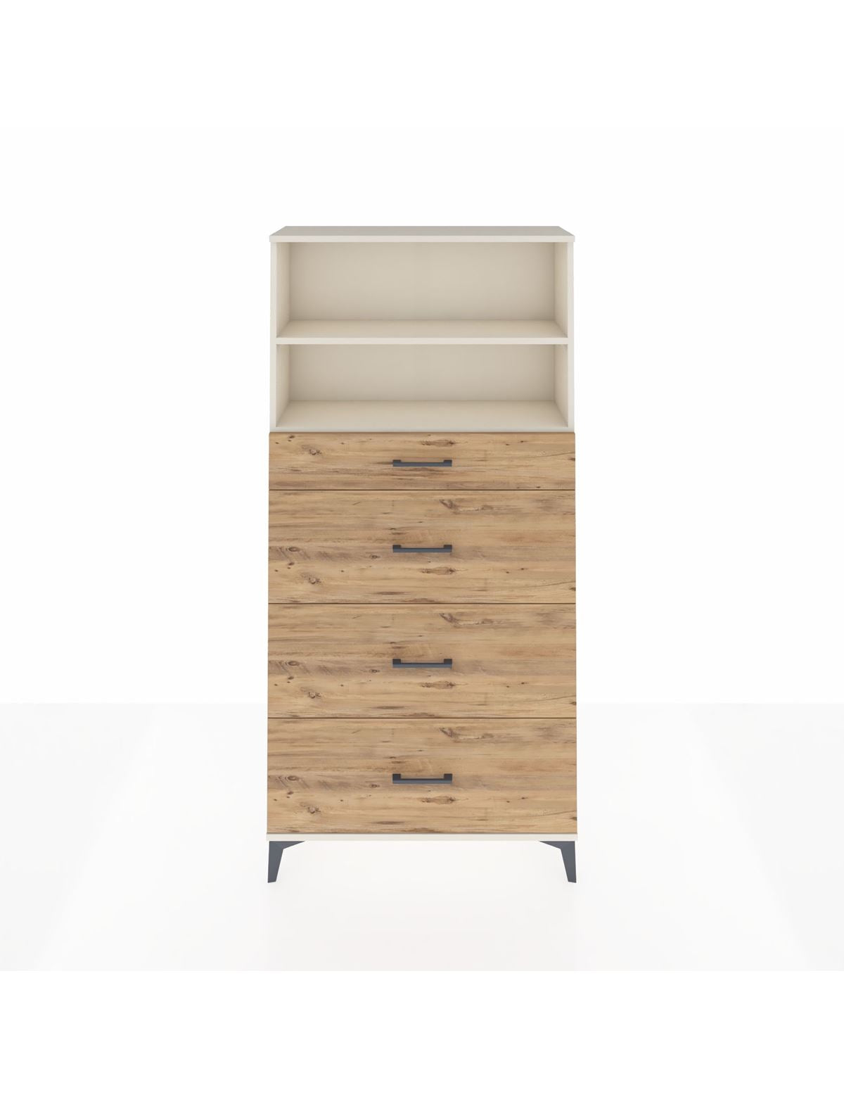 Arges Dolap 2 Raflı 4 Çekmeceli 88x30x182 Aytaşı-Çam