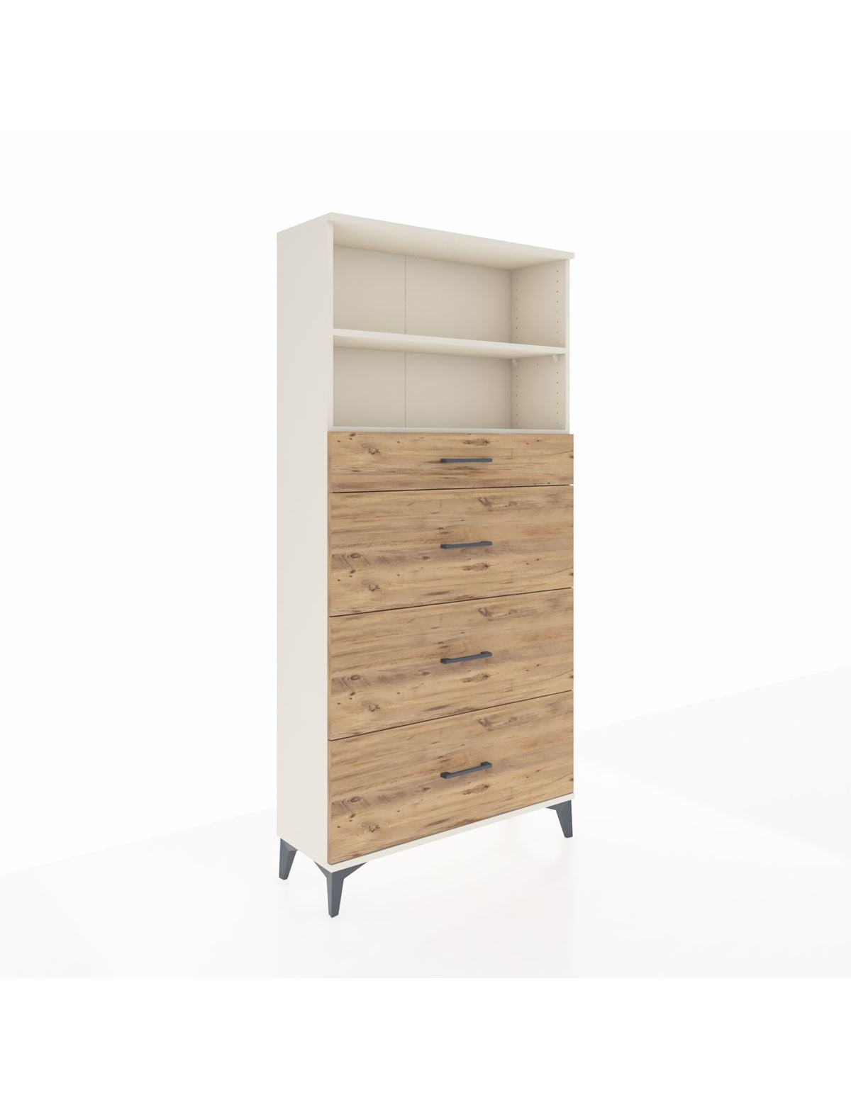 Arges Dolap 2 Raflı 4 Çekmeceli 88x30x182 Aytaşı-Çam