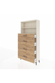 Arges Dolap 2 Raflı 4 Çekmeceli 88x30x182 Aytaşı-Çam