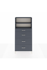 Arges Dolap 2 Raflı 4 Çekmeceli 88x30x182 Antrasit-Antrasit