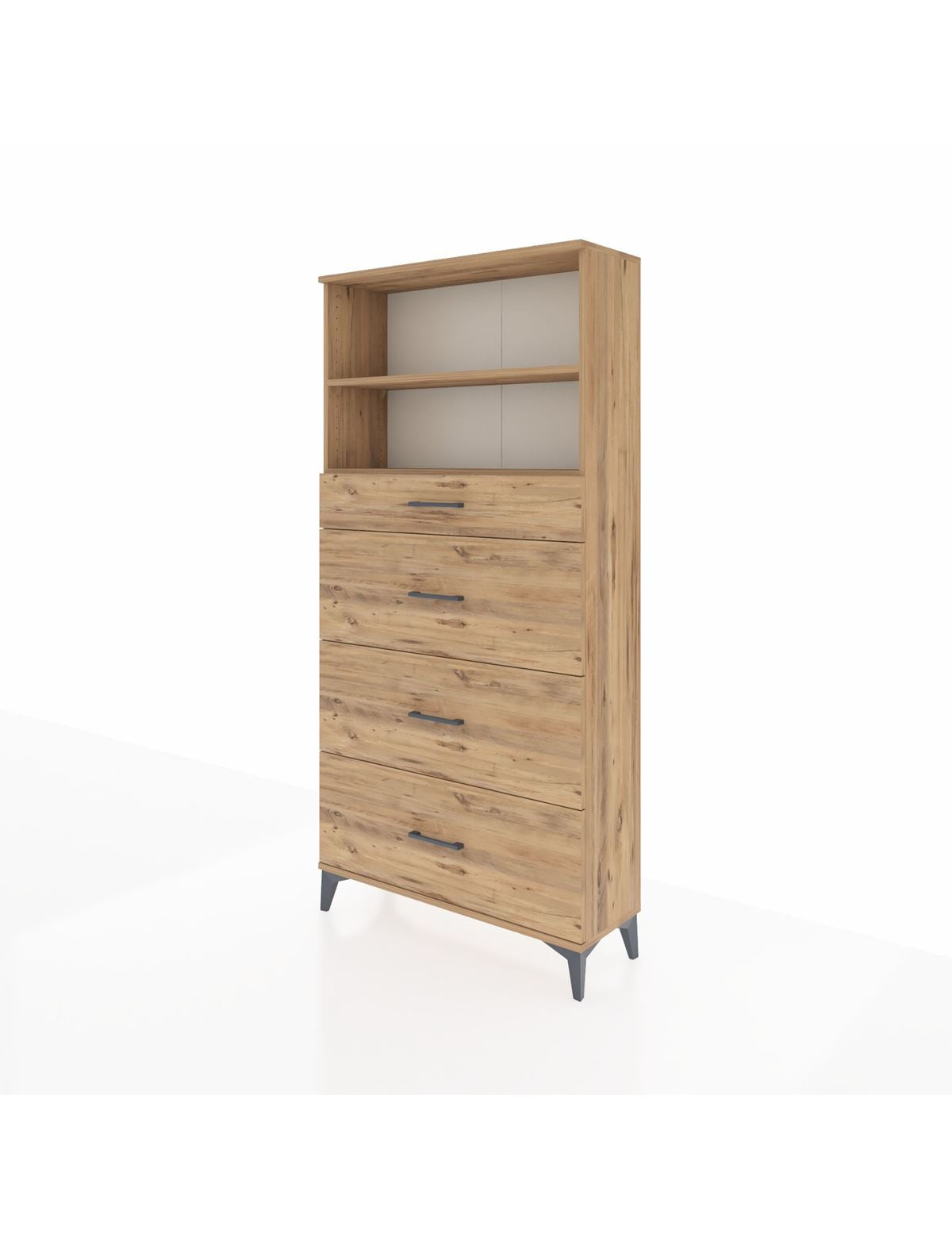 Arges Dolap 2 Raflı 4 Çekmeceli 88x30x182 - S24M051V9A