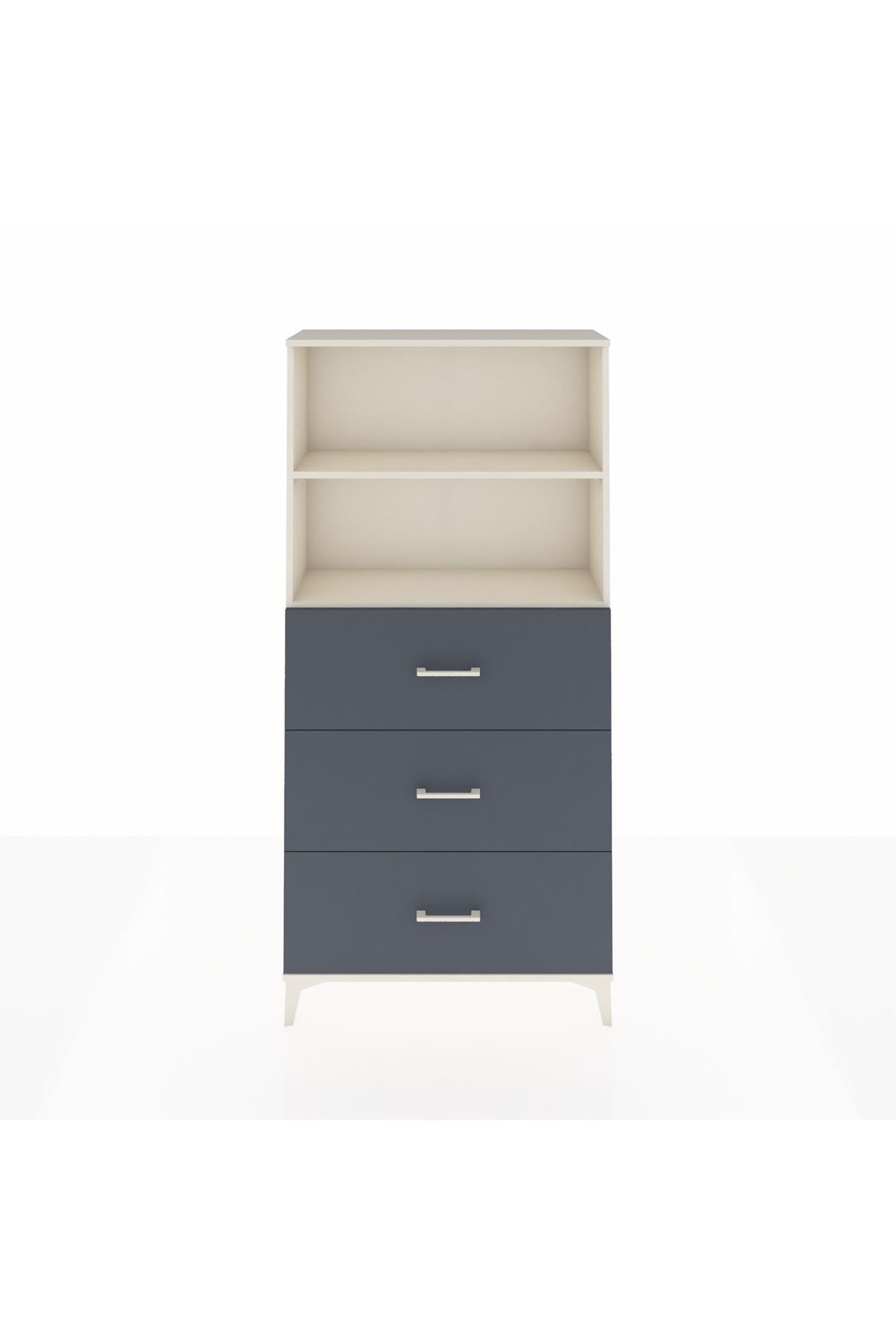 Arges Dolap 2 Raflı 3 Çekmeceli 88x30x182 Aytaşı-Antrasit