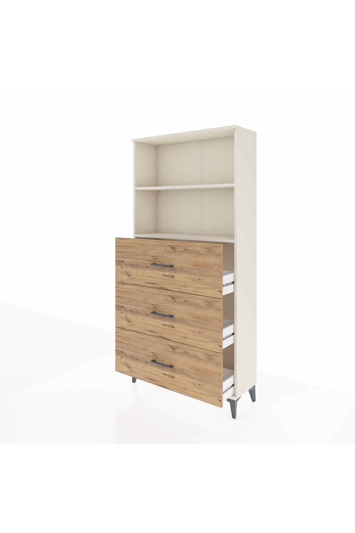 Arges Dolap 2 Raflı 3 Çekmeceli 88x30x182 Aytaşı-Çam